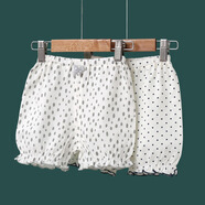 印品棉棉屋夏季女童薄款兒童休閑褲 純棉a類(lèi)可愛(ài)透氣女寶寶短褲五分褲燈籠褲 愛(ài)心波點(diǎn)組短褲2條裝 100cm