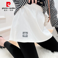 皮爾卡丹（pierre cardin）屁簾下擺春秋內搭疊穿衛·衣打底神器遮屁股遮跨300斤半身裙 珍珠白 XL 建議150-190斤