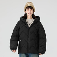 快魚(yú)短款帶帽棉衣外套女2024冬季新款厚棉感超柔超值百搭保暖棉服外套