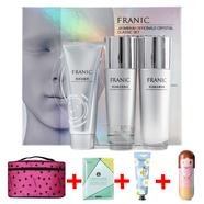 法蘭琳卡亮潤美白套裝美白祛斑補水保濕去黃亮膚護膚品套裝素方花系列組合 三件套洗水乳