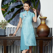 木真了旗袍裙商場(chǎng)同款中式女裝連衣裙刺繡連衣裙中式連衣裙女 508 11色 XL