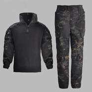 軍迷用品服裝迷彩服套裝戶外G3童裝蛙服長袖套裝CP迷彩兒童作訓(xùn)服 暗夜迷彩 150cm