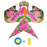 可愛布?。↘eaibuding）風(fēng)箏線輪 2米兒童卡通8-10歲戶外14親子大型成人男女孩健身紙鳶 1.6米寬體燕子+300米線+連接器