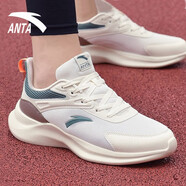 安踏（ANTA）男鞋跑步鞋緩震春夏季新款網(wǎng)面透氣運(yùn)動(dòng)鞋男士輕便耐磨舒適休閑鞋 5571白綠-3 42.5