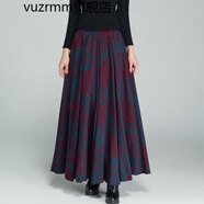 vuzrmm輕奢女裝秋冬民族風(fēng)復古高腰半身裙大擺長(cháng)款舞裙子松緊腰長(cháng)裙女 藍底蝴蝶花 2XL2.6-2.7尺長(cháng)度90厘米