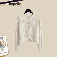 拉夏貝爾（La Chapelle）小個(gè)子秋冬季奶系穿搭2024女秋冬遮肚毛衣半身裙套裝裙兩件套 純100自動(dòng)發(fā)熱單件杏色開(kāi)衫 純100自動(dòng)發(fā)熱M 【建議95-105斤】