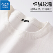 真維斯（JEANSWEST）毛衣男加絨加厚保暖上衣秋冬一體絨舒適百搭學(xué)生針織毛衣打底衫 白色（加厚圓領(lǐng)毛衣） XL(推薦130斤-150斤左右)