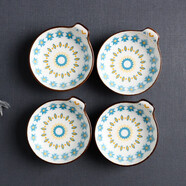 一淘一陶日式家用陶瓷味碟小盤(pán)子北歐醬醋調料咸菜小吃碟醋碟蘸料碟醬油碟 JD-波西米亞味碟A款4個(gè)裝