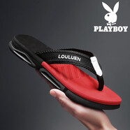 花花公子（PLAYBOY）拖鞋男夏季新款人字拖男士透氣防滑涼拖鞋外穿夾趾沙灘鞋男鞋子男 紅色 CPL1230031 42
