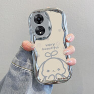 初黎適用oppoA1手機殼A15G活力版A1x5G新款PHS110oppoa1硅膠oppo套opa 電鍍奶油紋-銀色-ZC17兔子 OPPO A1 活力版