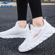 鴻星爾克（ERKE）女鞋運(yùn)動(dòng)鞋女夏季官網(wǎng)旗艦網(wǎng)面透氣休閑鞋紅星輕便減震跑步鞋子 正白/粉金3305 35