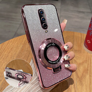 妙之選一加8手機殼1加8pro保護硅膠套全包防摔OnePlus透明por軟殼IN2010新款2020一十八男女8p感帶支架創(chuàng  ) 【閃粉-玫瑰金】透明電鍍送全屏膜+支架 一加 8