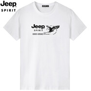 JEEP SPIRIT吉普短袖t恤男夏季新款上衣半袖打底衫體恤休閑T恤男裝圓領(lǐng)短t 9004款白色 XL