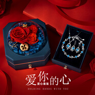 Qlady足銀海洋之心項(xiàng)鏈女高級(jí)感銀飾三件套裝情人節(jié)生日禮物送女友老婆