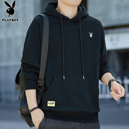 花花公子（PLAYBOY）衛(wèi)衣男圓領(lǐng)秋冬季潮流寬松套頭衫長袖T恤上衣百搭衣服男