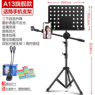 阿薩娜絲Asanasi樂(lè )譜架帶話(huà)筒夾手機直播演唱手機夾折疊吉他支架譜臺  A13+手機支架+話(huà)筒桿+燈
