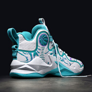 耐克喬丹毒液籃球鞋男秋冬款男童高幫曼巴實(shí)戰球鞋學(xué)生兒童加絨運動(dòng)鞋 白月 45