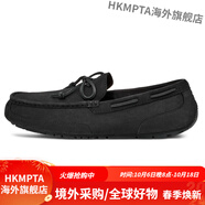 UGGChester 舒適皮革平底休閑鞋 黑色 42