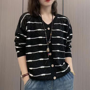 音藻打底衫女秋冬內(nèi)搭洋氣2024新款大碼v字領(lǐng)春天衣服百搭棉線針織衫 經(jīng)典黑 5XL 185-210斤