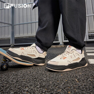 FILA FUSION斐樂潮牌男鞋BANK II專業(yè)滑板鞋2024冬新款運動鞋板鞋 古白色/水泥棕-AC 41