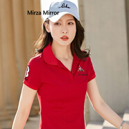 Mirza Mirror棉短袖t恤女2025夏季新款女裝翻領(lǐng)保羅運(yùn)動休閑polo衫上衣潮 大紅 M (85斤以下可參考)