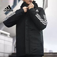 阿迪達斯 （adidas）棉服男士新款秋冬季運動服跑步訓練夾克連帽外套棉襖 IP2537黑色 L 180/建議體重155-175斤