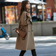 BUTAO短款風(fēng)衣外套女2026春秋新款小個(gè)子韓版時(shí)尚顯瘦寬松大衣 咖色 L 【111-120斤】