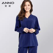 ANNO安諾 洗手服四面彈洗手衣寵物醫(yī)院牙科生服護士服刷手室衣刷手服 群青色長袖 S