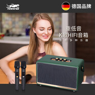TEEIND德國(guó)Teeind復(fù)古HiFi音響無(wú)線K歌家用專業(yè)音響藍(lán)牙音箱充電便攜式戶外臥室客廳吉他音響高保真 軍綠色