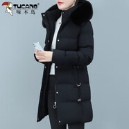 啄木鳥（TUCANO）時(shí)尚棉服女2024新款冬裝女士加厚棉衣氣質(zhì)百搭棉襖外套女 黑色 XL
