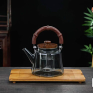 恒越記圍爐煮茶高硼硅玻璃燒水壺電陶爐耐熱提梁蒸煮茶壺一體星空壺煙灰 04HT1000毫升 1000ml 901mL(含)-1.5L(含)