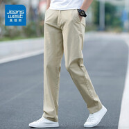 真維斯（Jeanswest）休閑褲男士春夏季新款2025寬松直筒純棉舒適透氣時(shí)尚百搭長(cháng)褲子男 卡其 30 碼(2尺3)
