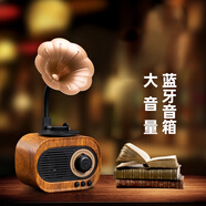 浦樂飛（PLUFY） 藍(lán)牙音箱低音炮迷你便攜音響戶外大音量無線音箱可插卡收音機(jī) 木紋色