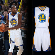 千格鹿nba勇士庫里球衣湖人東契奇籃球服套裝男款比賽校隊隊服定制團(tuán)購 35號杜蘭特-勇士白色 XL碼（165-170CM 120-140斤）
