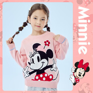 迪士尼寶寶（Disney Baby）迪士尼童裝兒童針織衫時(shí)尚米奇米妮圓領(lǐng)毛衣純棉 粉色米妮223S1778 110cm