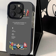 鹿途者 DEERWALKins卡通小怪獸適用iPhone15Promax手機殼蘋果13pro新款12硅膠軟殼15pro透明14pm小眾高級感保護套 黑邊框-小怪獸 iPhone 15 Pro Max