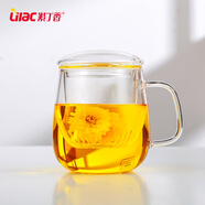紫丁香茶杯玻璃泡茶杯茶水分離水杯子茶道杯辦公室帶把過(guò)濾綠茶杯花茶杯