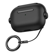 京苑【防開蓋】適用AirPods4保護(hù)套第四代降噪版AirPods Pro二代2/3蘋果耳機(jī)套音樂小子耳機(jī)殼 【全黑色】硅膠軟殼+鎖扣不掉蓋+可做手機(jī)支架+指環(huán) AirPods 1/2代保護(hù)套