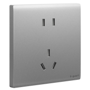 羅格朗（LEGRAND） 開(kāi)關(guān)插座面板 五孔插座暗裝電源套裝 簡(jiǎn)悅深砂銀五孔10只 插座