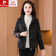 皮爾卡丹（pierre cardin）2025年冬季新款休閑小棉襖時(shí)尚立領(lǐng)羽絨棉衣女士百搭加厚防寒外套 黑色 L 【110-125斤】