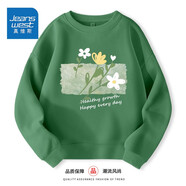 真維斯兒童衛(wèi)衣女童2025秋季新款薄款舒適套頭衫中大童洋氣可愛百搭秋裝 【純棉衛(wèi)衣】草綠（春天的花） 110