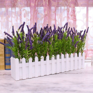 谷朵兒   仿真植物薰衣草柵欄套裝塑料花絹花 假花客廳田園風(fēng)格裝飾花藝 50CM紫色