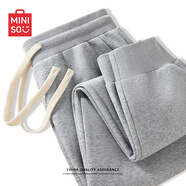 名創(chuàng)優(yōu)品（MINISO）運(yùn)動(dòng)衛(wèi)褲男秋季新款重磅小腳褲青少年潮流百搭華棉長(zhǎng)褲 麻灰 L 