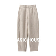 Basic House/百家好加厚加絨休閑褲女秋冬香蕉褲奶奶褲保暖百搭寬松顯瘦新款 燕麥色 2XL 130-140斤