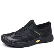 宜馳EGCHI 男鞋鏤空休閑皮鞋透氣洞洞鞋潮流運動(dòng)鞋CPZ0935 黑色 42