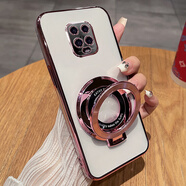 妙之選紅米10X手機(jī)殼小米10xpro保護(hù)硅膠套redmi10x5G版全包5G防摔xpor透明軟殼十x10pro男女新款帶支架 【玫瑰金】透明電鍍送全屏鋼膜+支架 紅米 10X 5G