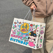 山頭林村禮物袋生日禮物節日禮品袋可裝鞋盒大號感手提袋購物包裝袋 初本美人魚(yú)-特大號2個(gè)