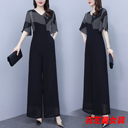 顧夕岑高端連體褲女2023夏季媽媽裝氣質(zhì)時(shí)尚顯瘦修身雪紡闊腿連體褲套裝 圖片色【商城質(zhì)量 優(yōu)先發(fā)貨】 M 建議95-104斤
