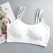 哚芊姿 美背無(wú)鋼圈學(xué)生文胸高中初中生運動(dòng)少女光韓版內衣抹胸 兩件裝：白色+白色 均碼 建議70-110斤左右