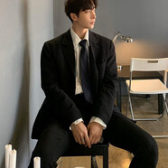 星禾萊休閑西裝男套裝痞帥高校學(xué)生小西服男女百搭班服外套DK學(xué)院風(fēng)班服 單件西服 XL 125-135斤